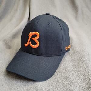 CHICAGO BEARS Hat Cap Fitted Vintage Collection Reebok Navy Flex Orange Script